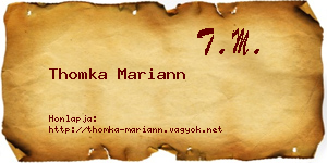 Thomka Mariann névjegykártya