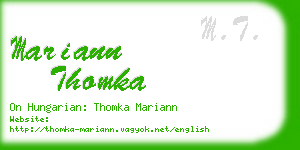 mariann thomka business card